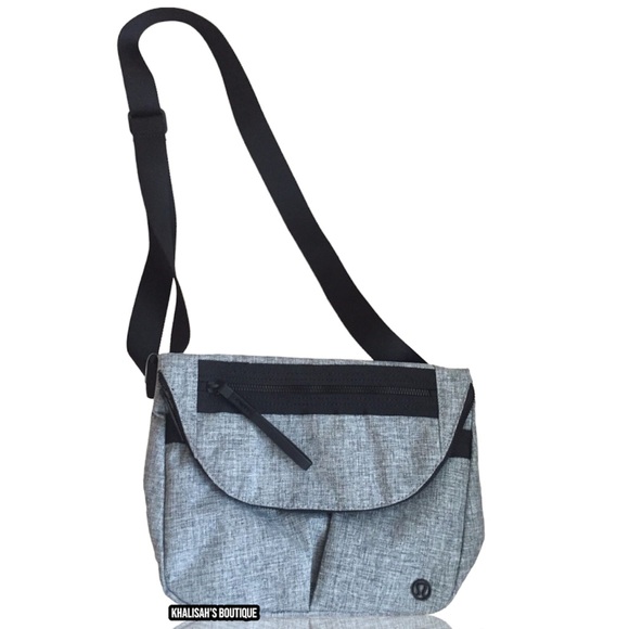 New!!! Very Rare & Authentic Lululemon Festival II Bag HEATHERED BLACK/Gray - Picture 4 of 16